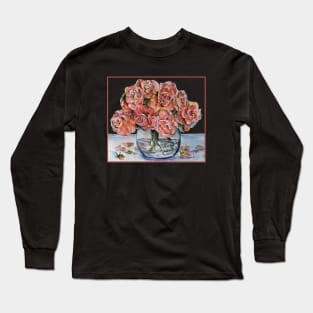 Rose Bud Vase Watercolor Long Sleeve T-Shirt